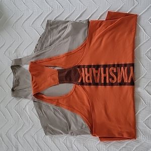 2 Men's Gymshark workout tanks (both included)